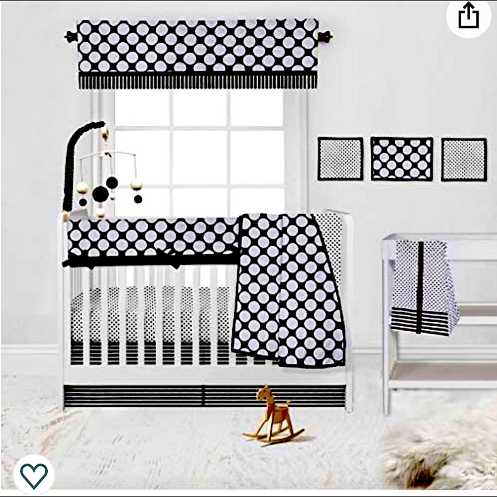 Black and white Crib bedding